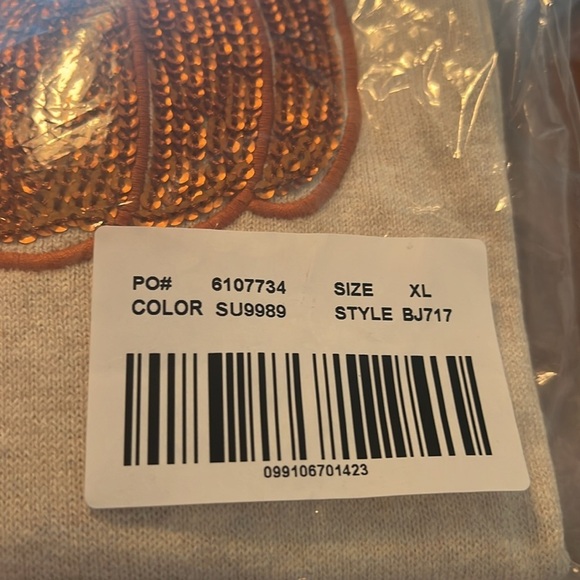 Crewcuts J. Crew Girls' Sequin Pumpkin Teddie (Soft ) Sweater Size XL 12-14 - Picture 7 of 10